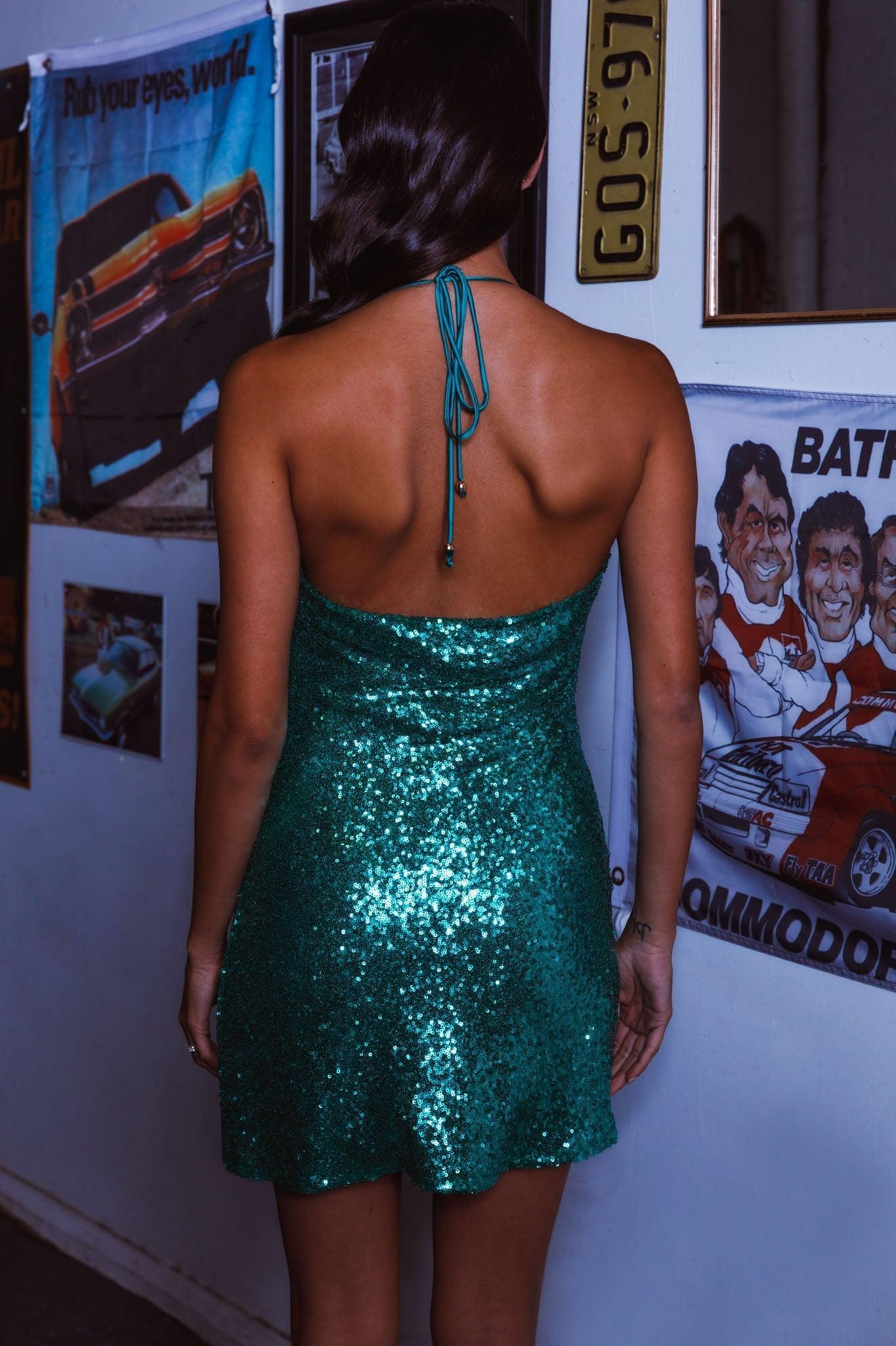Charmed Mini Dress - Green - Image 2