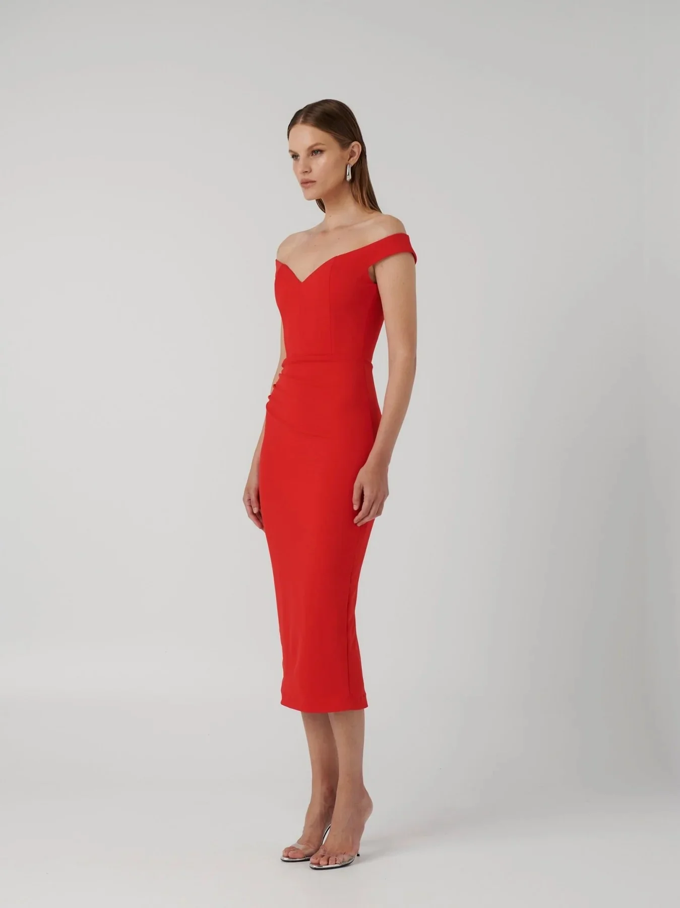 Aami Midi Dress - Cherry Red - Image 4