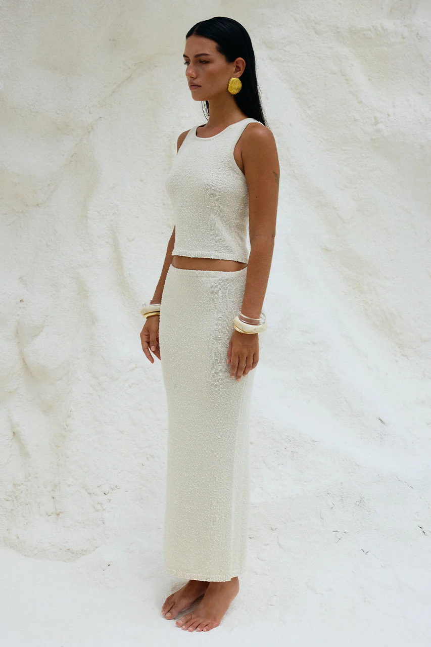 Adda Midi Skirt - Ivory - Image 3
