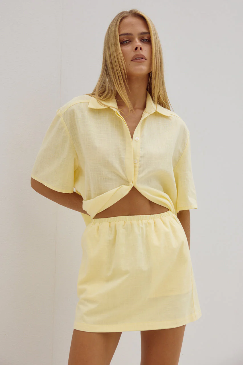 Adelyn Mini Skirt - Lemon - Image 4