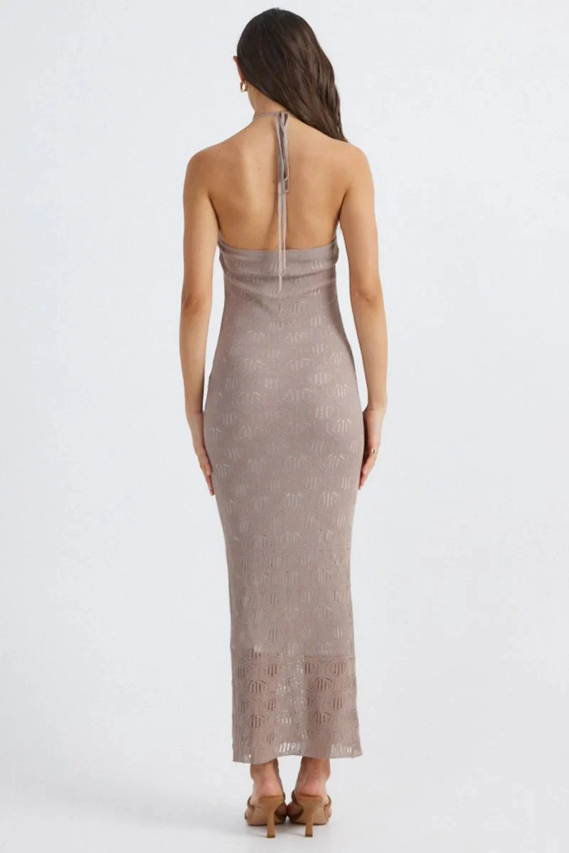 Aelia Halterneck Dress - Mocha - Image 2