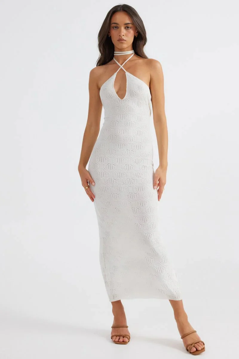 Aelia Halterneck Dress - White - Image 4