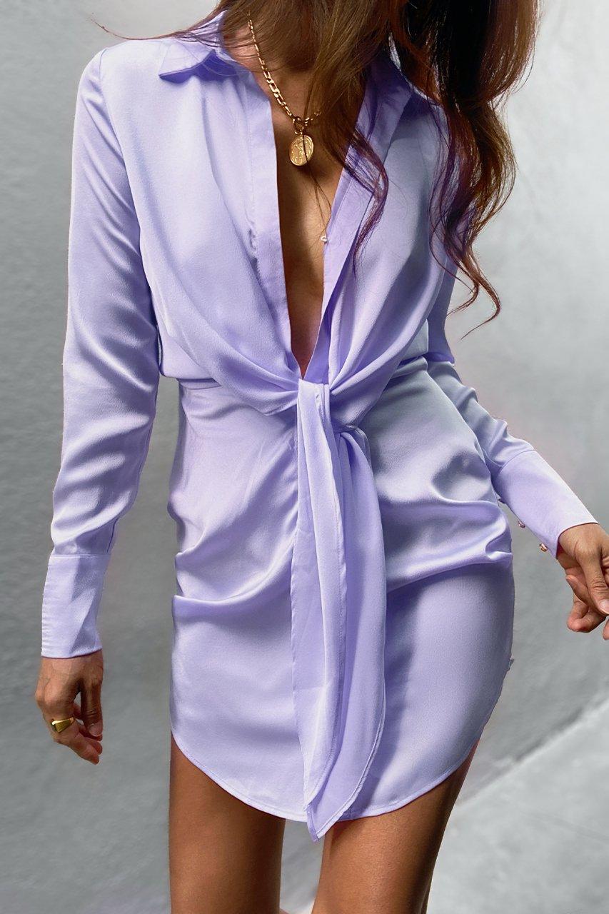 Aja Mini Dress - Lilac - Image 2