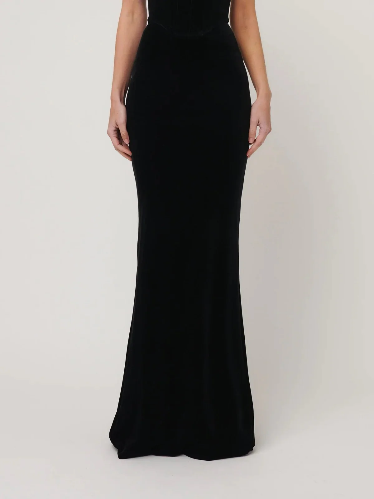 Aline Maxi Skirt - Black Velvet - Image 6