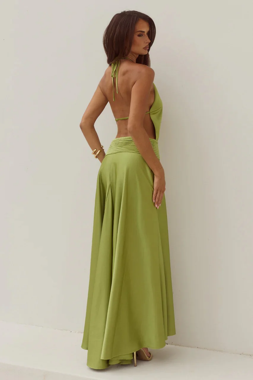 Amadine Maxi Dress - Olive (PREORDER) - Image 2