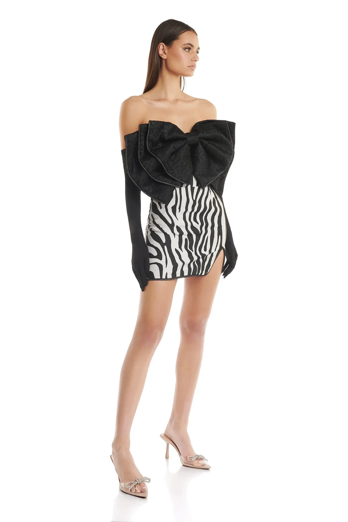 Amanda Dress - Black/White - Image 7
