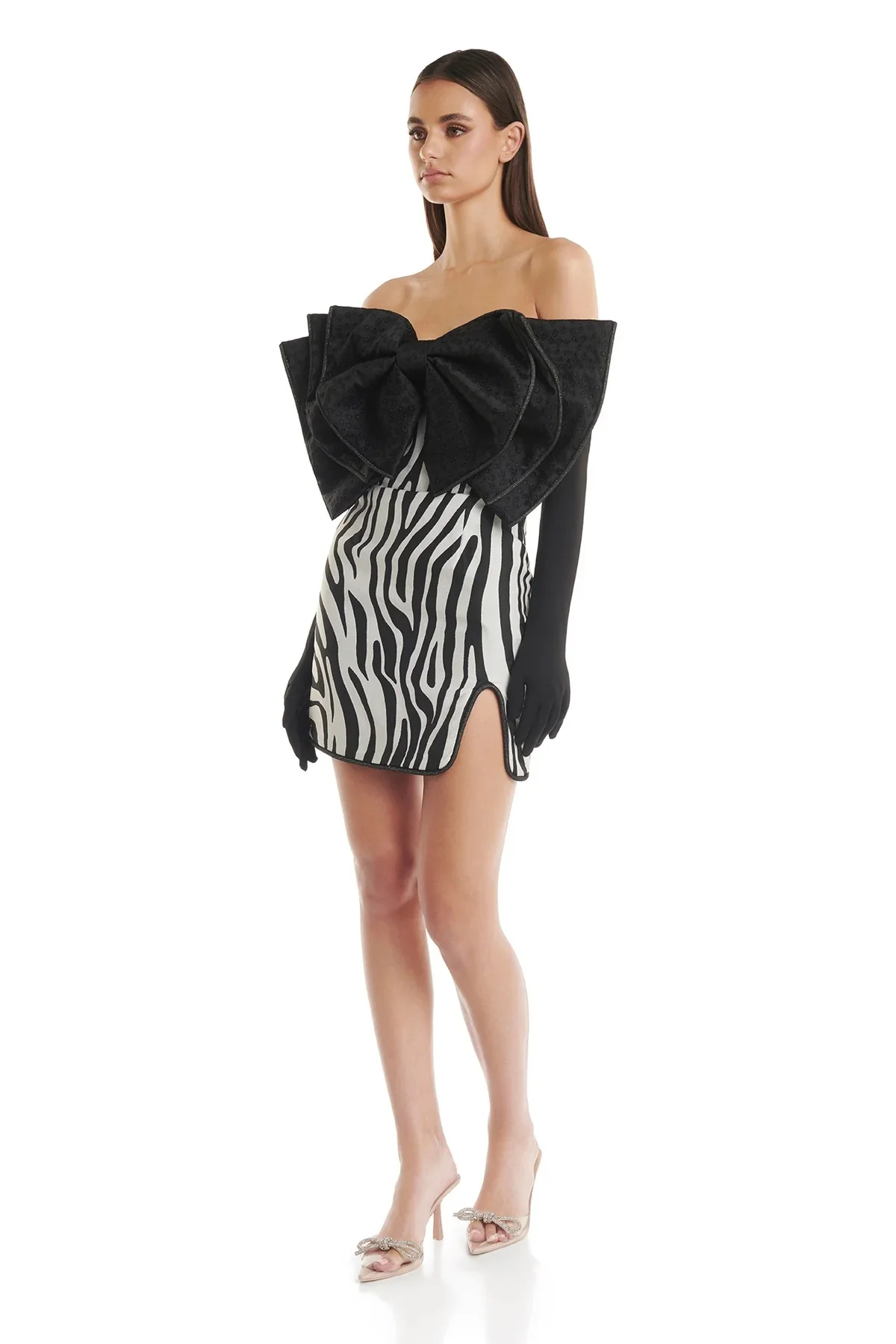 Amanda Dress - Black/White - Image 8