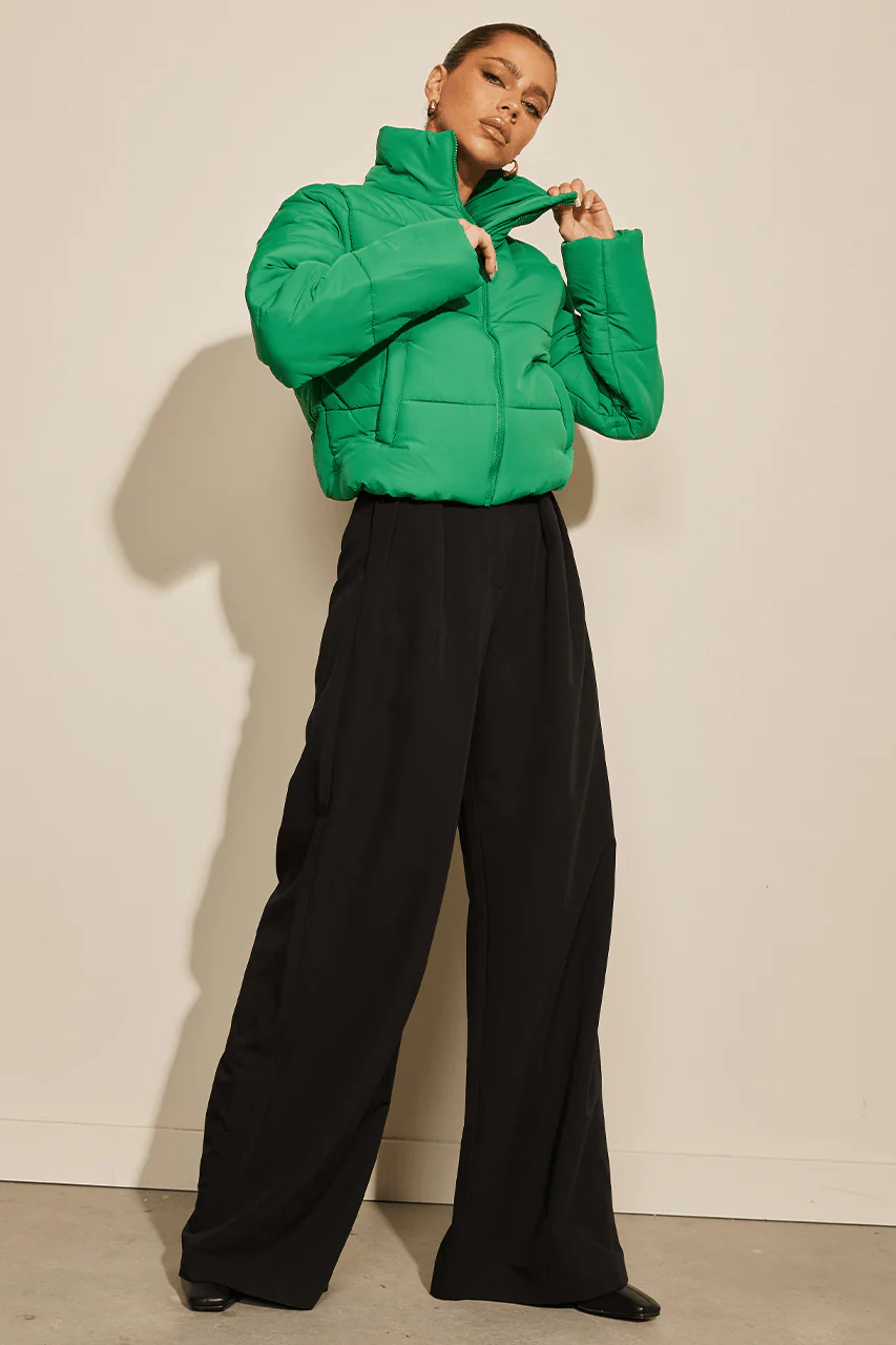 Amora Puffer Jacket - Green - Image 3