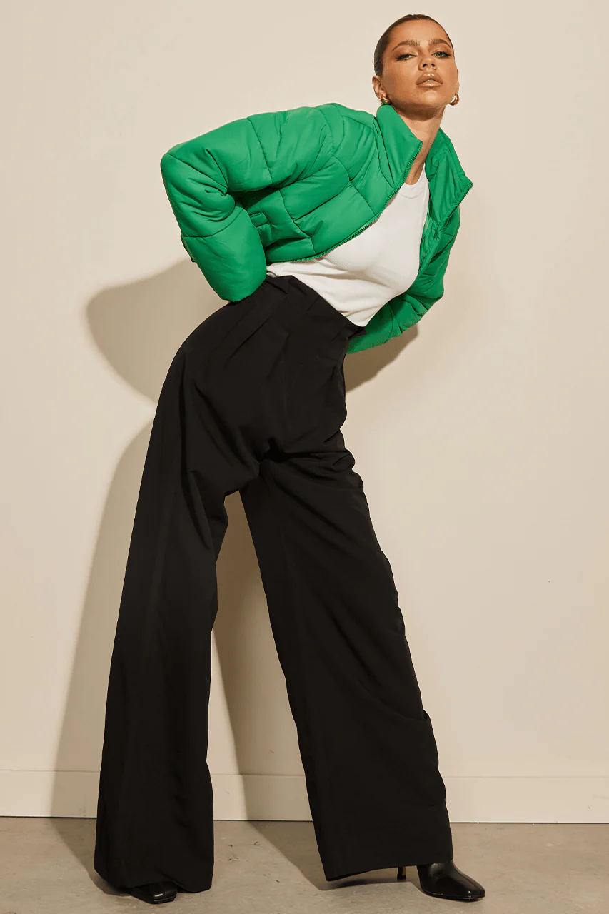 Amora Puffer Jacket - Green - Image 4
