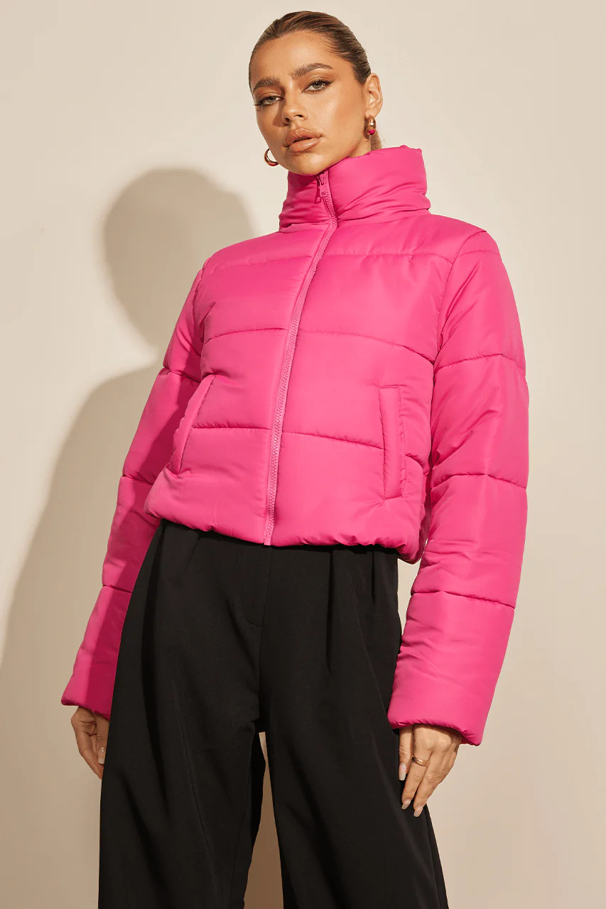 Amora Puffer Jacket - Pink - Image 3