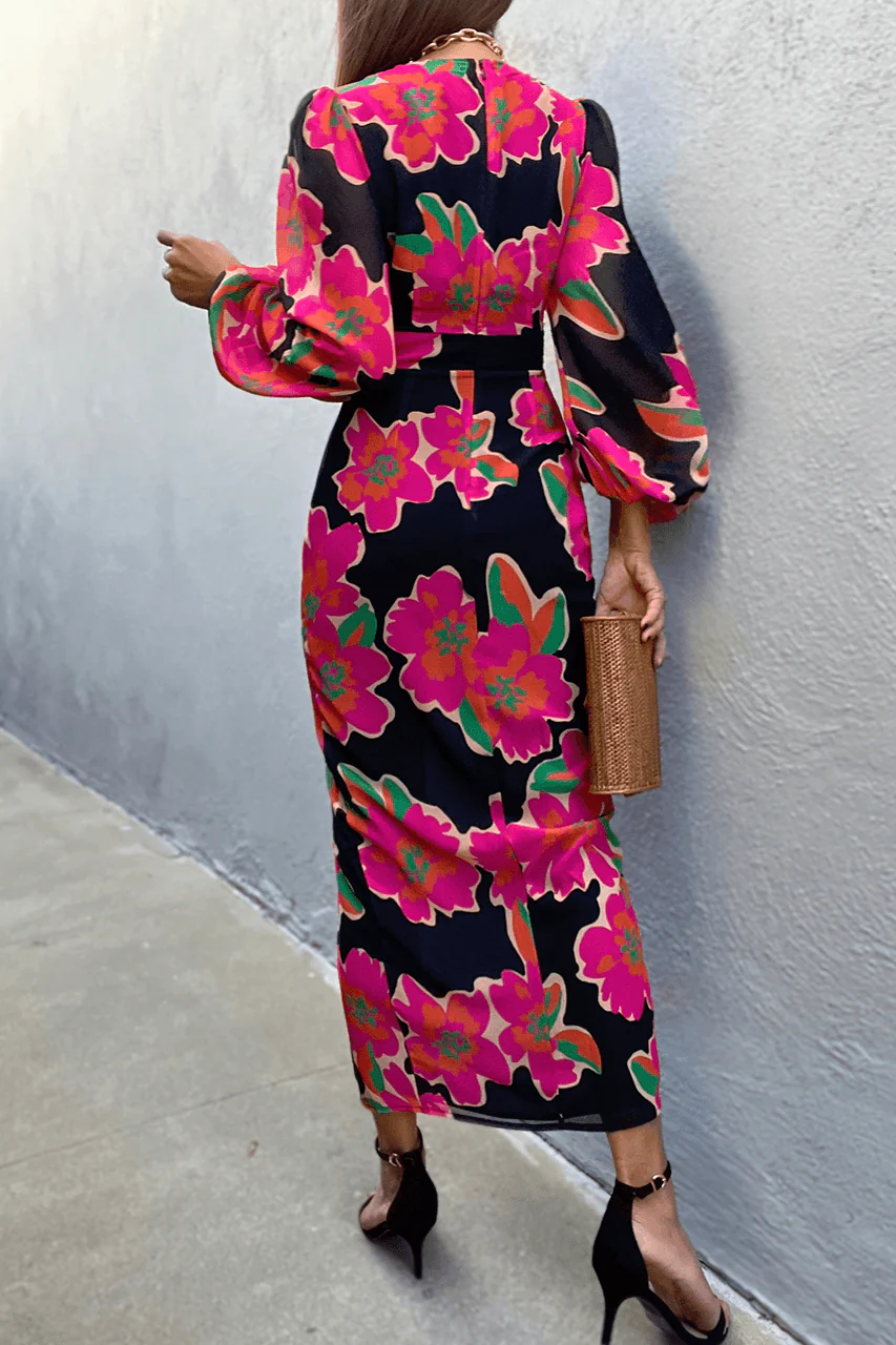 Angelica Midi Dress - Pink Floral - Image 2