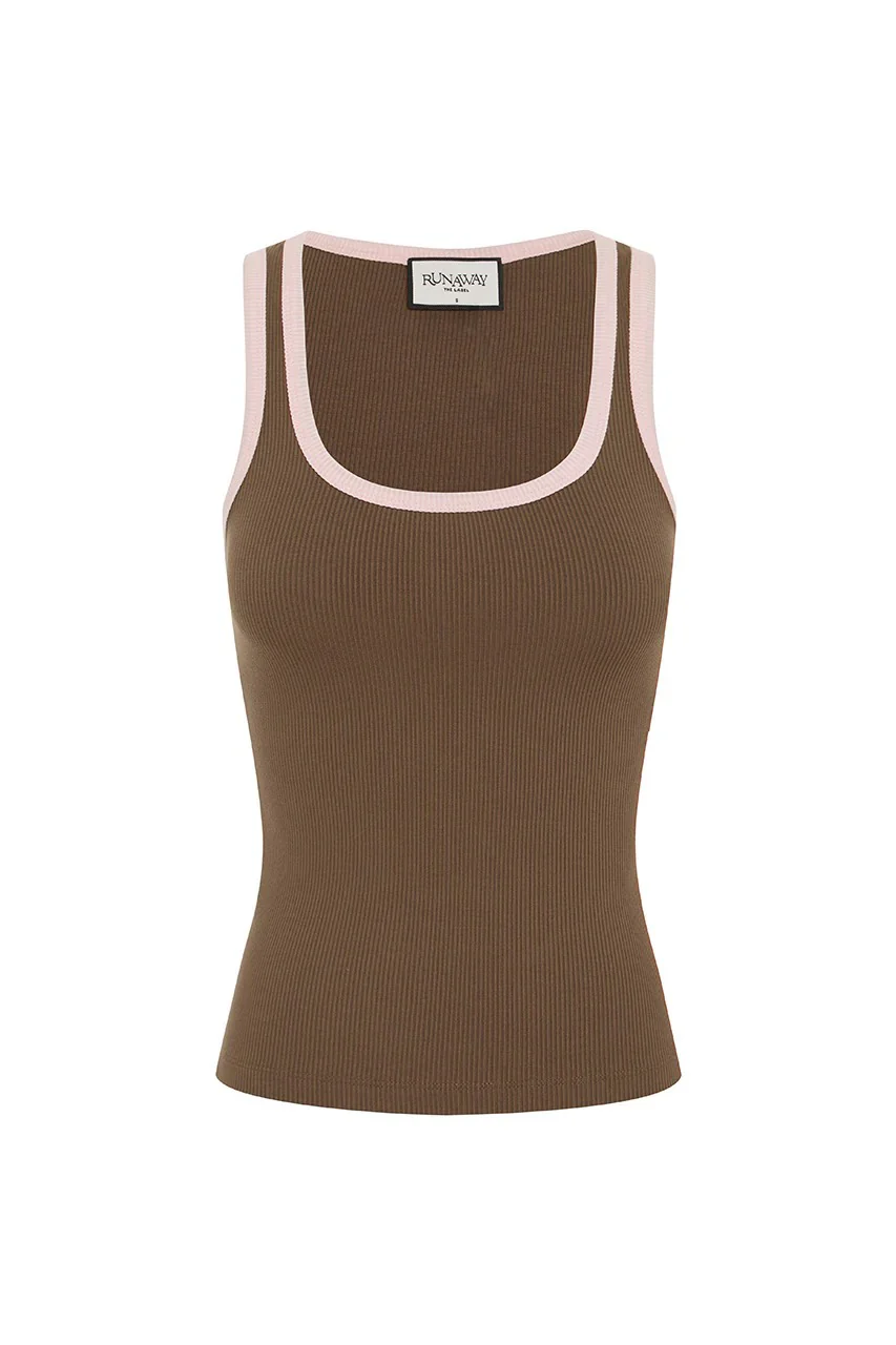 Angelo Tank - Chocolate/Pink