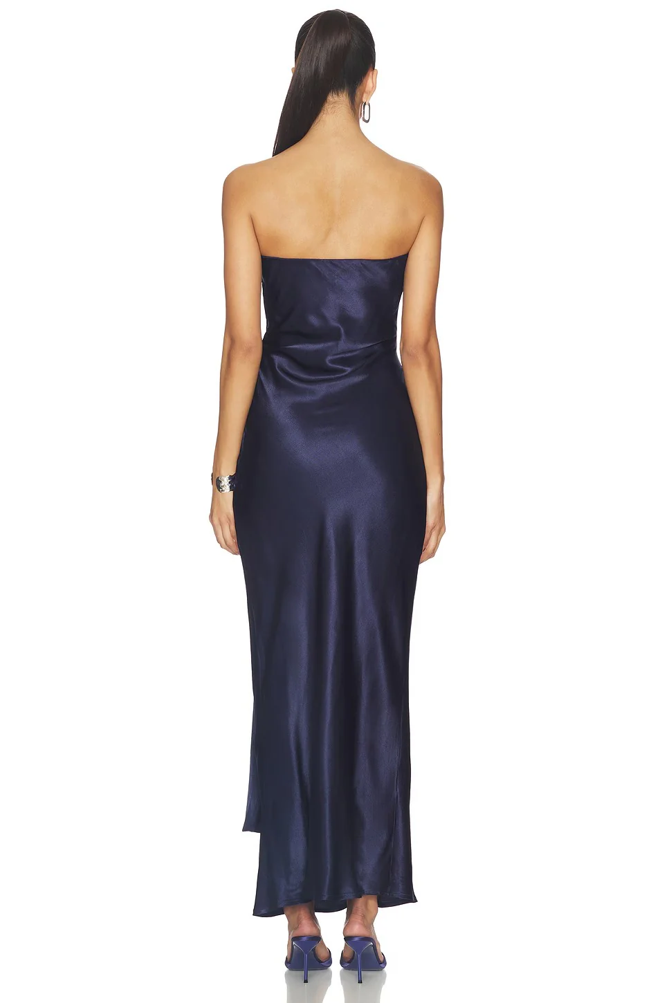 Angie Front Tie Maxi Dress - Navy - Image 2