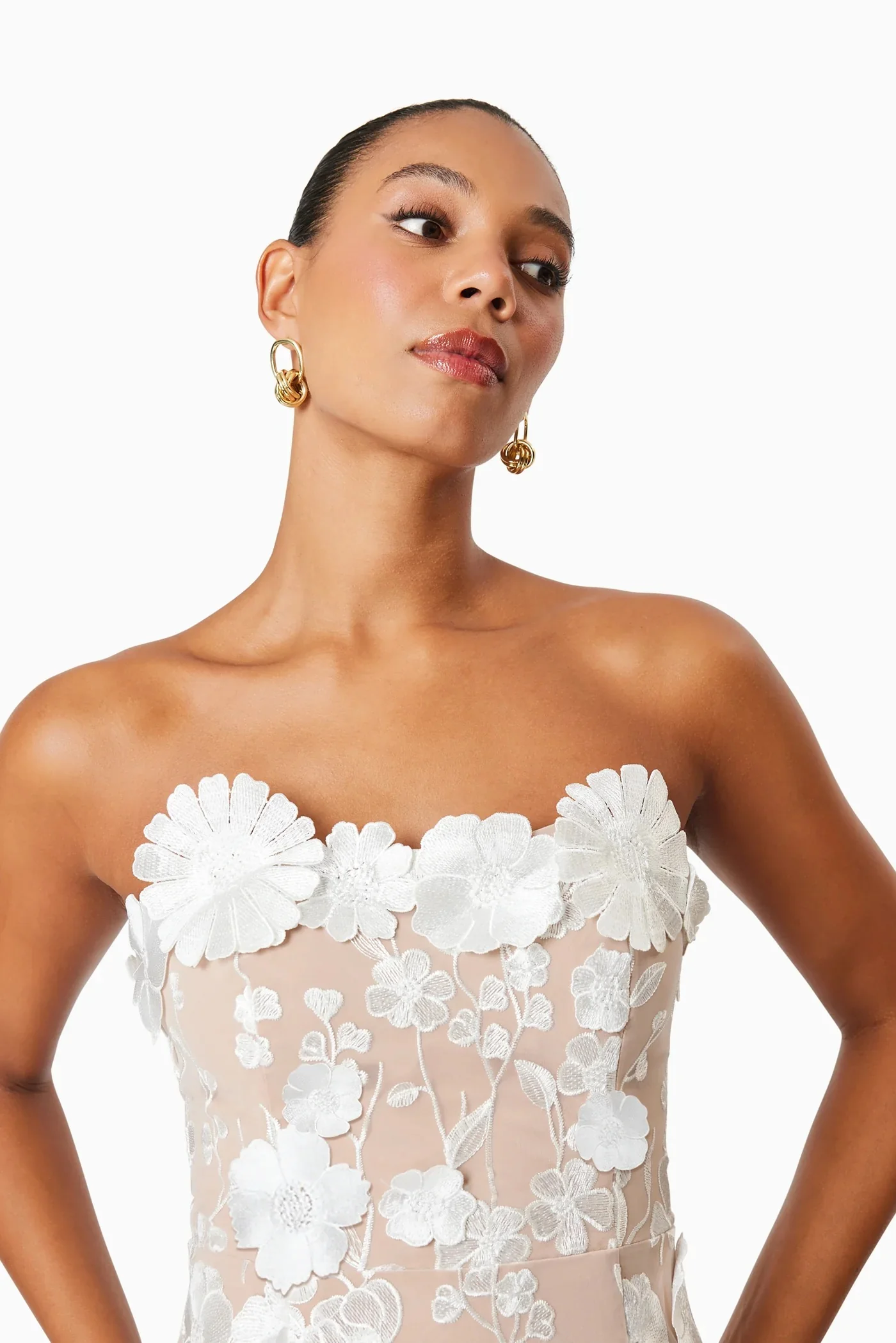 Arabella Strapless Mini Dress - White - Image 6
