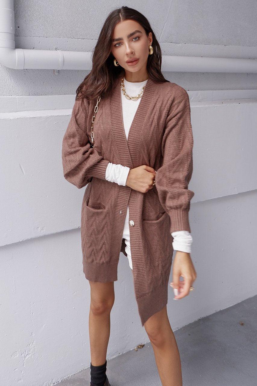 Ariel Knit Cardigan - Chocolate - Image 3