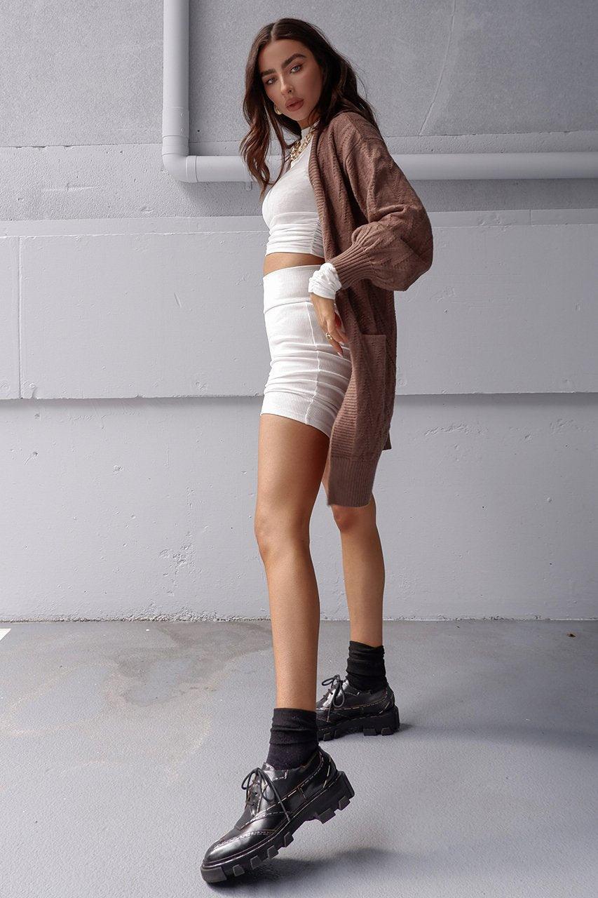 Ariel Knit Cardigan - Chocolate - Image 5