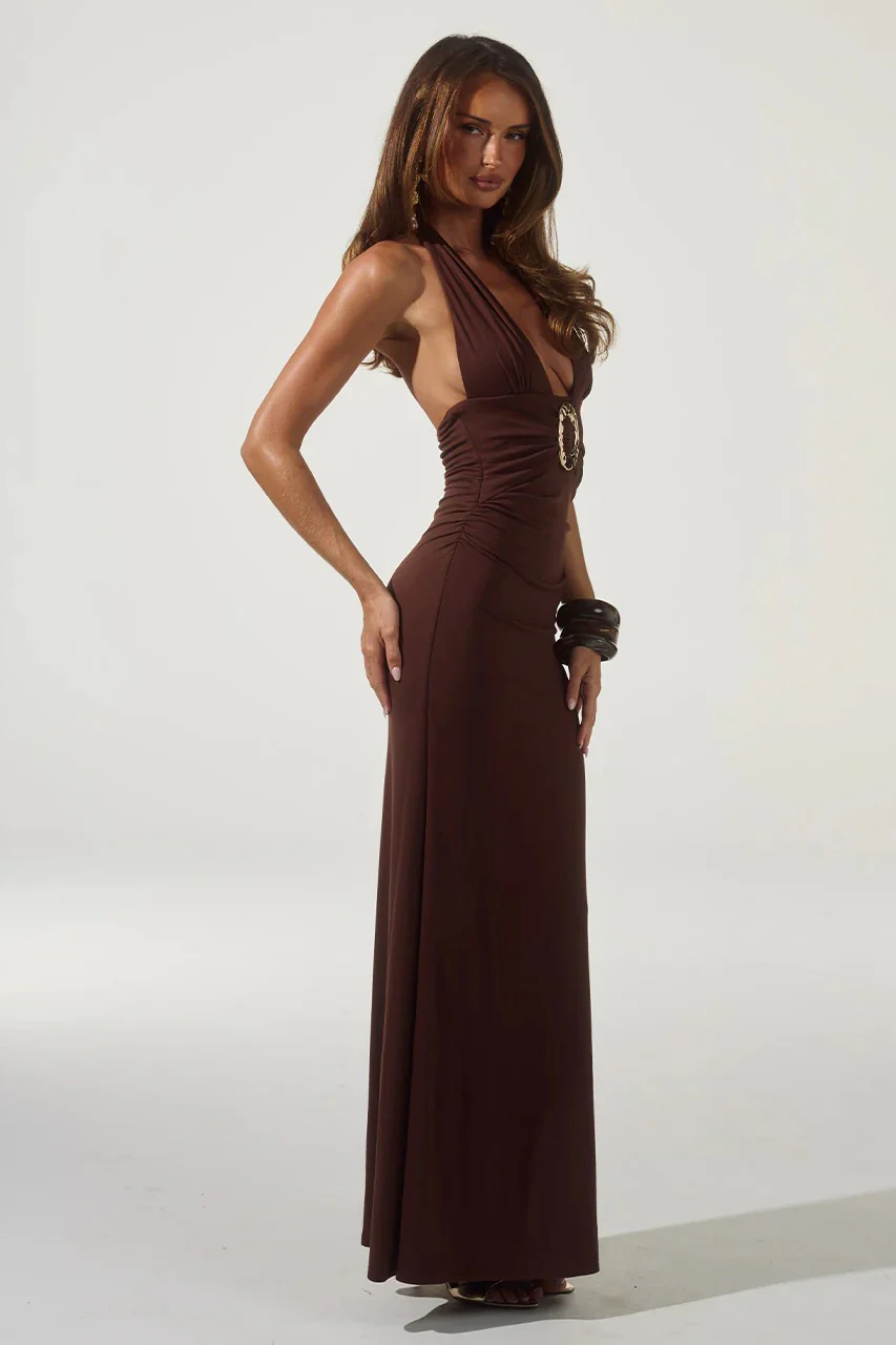 Arina Maxi Dress - Espresso - Image 3