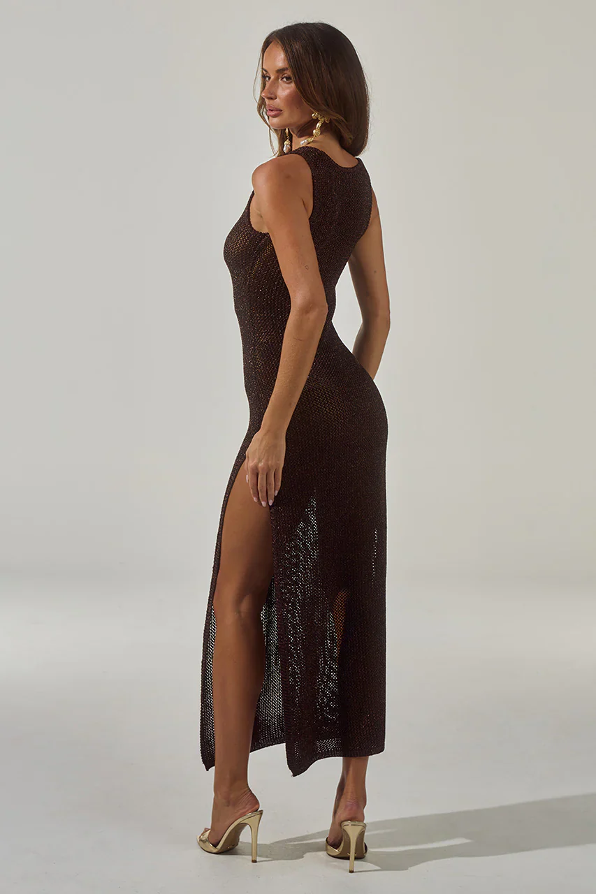 Ariya Maxi Dress - Chocolate - Image 2