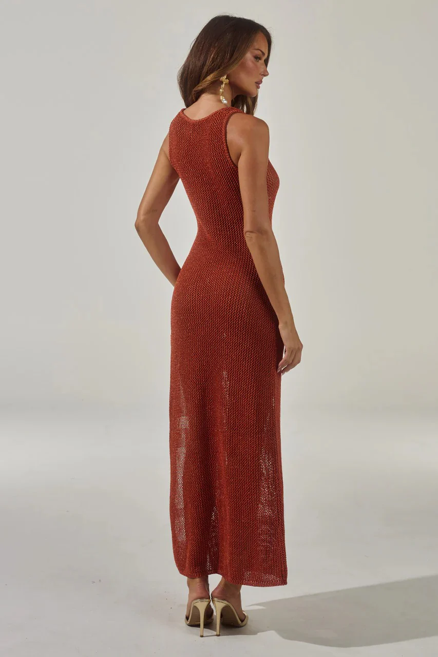 Ariya Maxi Dress - Rust - Image 2