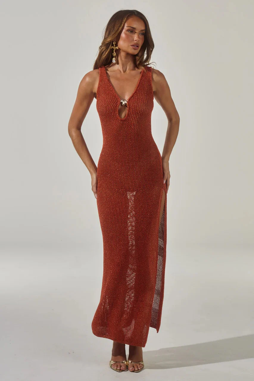Ariya Maxi Dress - Rust - Image 5