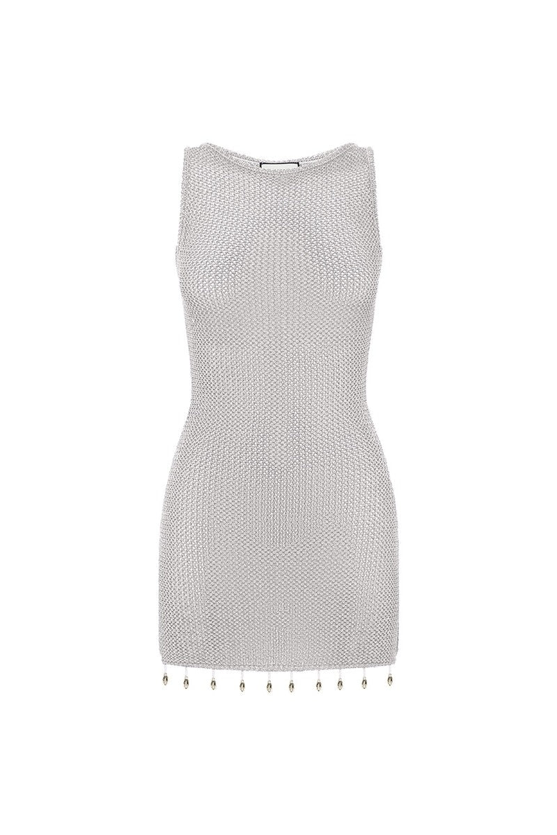 Ariya Mini Dress - Silver - Image 7