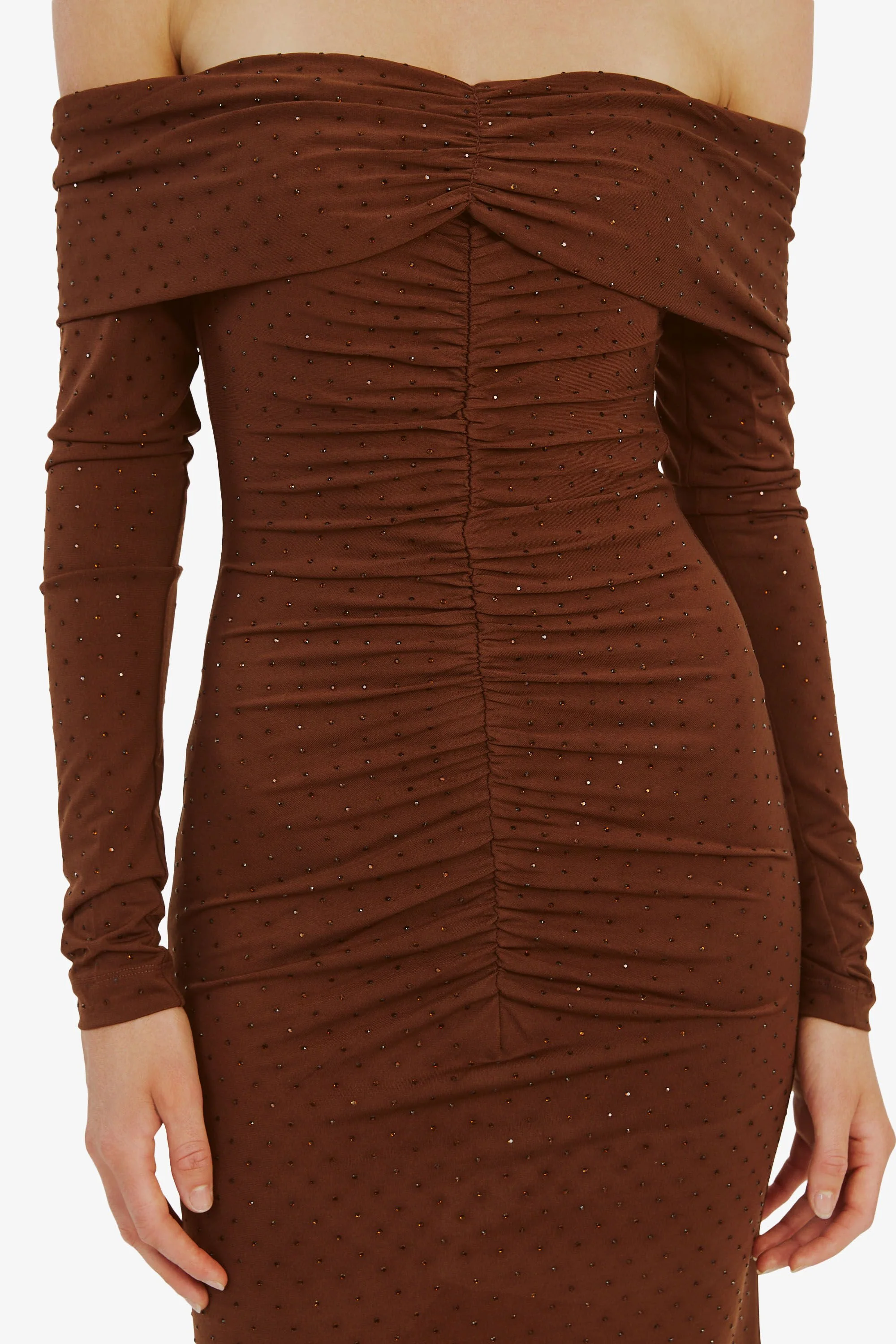 Artura Diamante Maxi Dress - Chocolate - Image 5