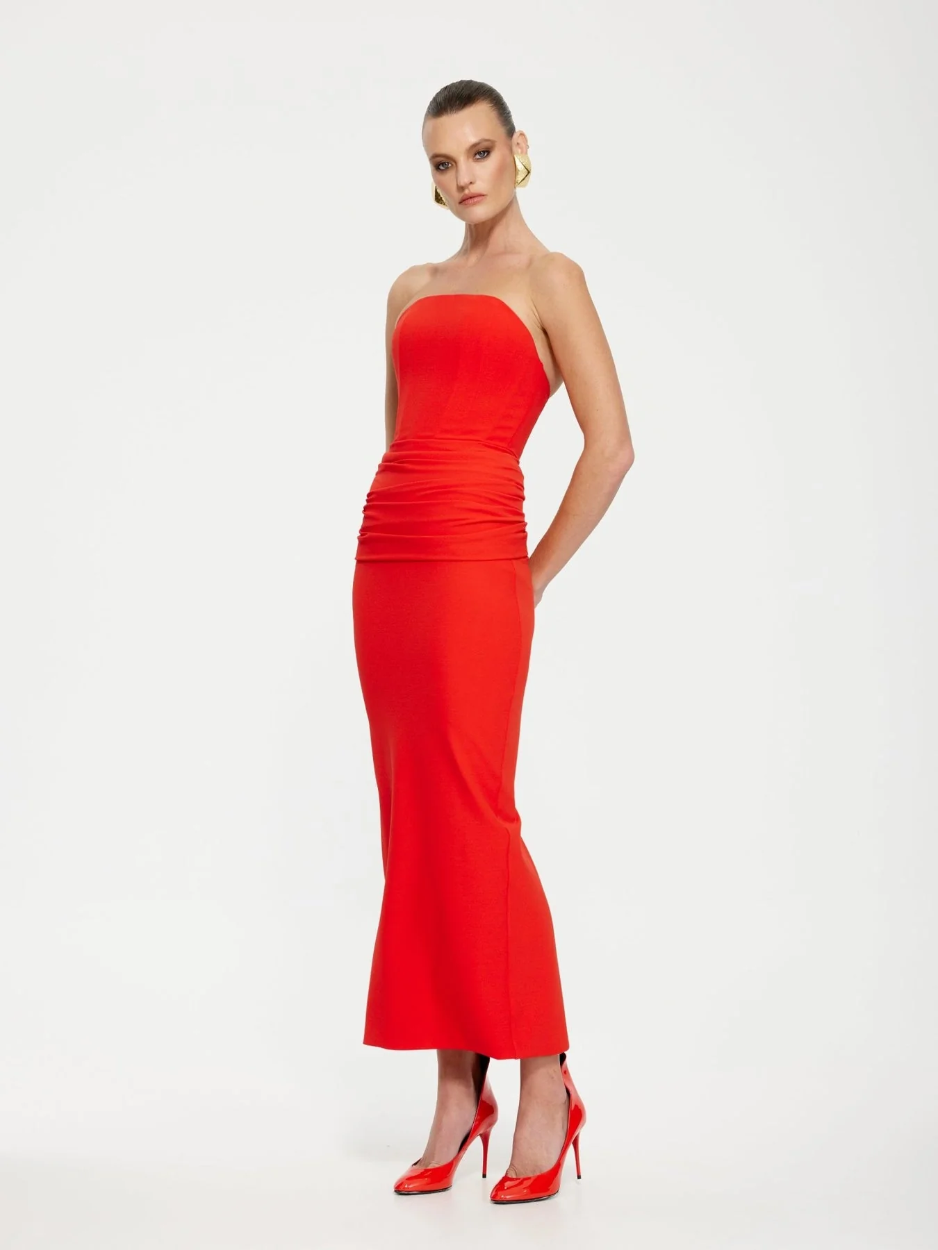 Astor Midi Dress - Red - Image 3