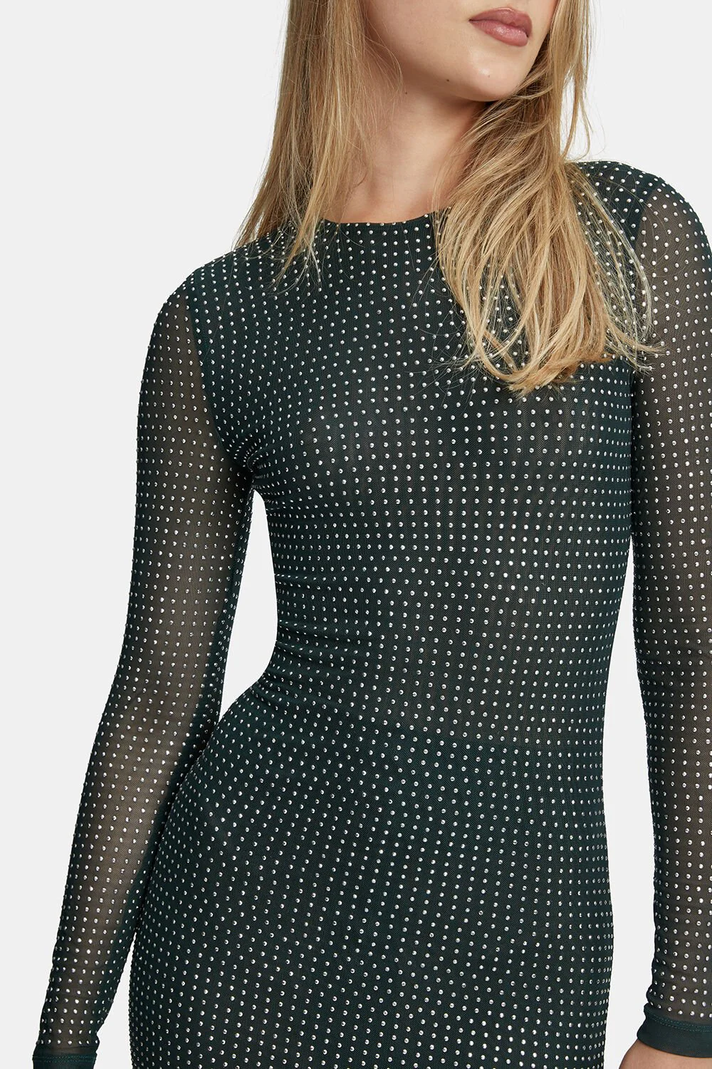Atlas Diamante Midi Dress - Forest Green - Image 3