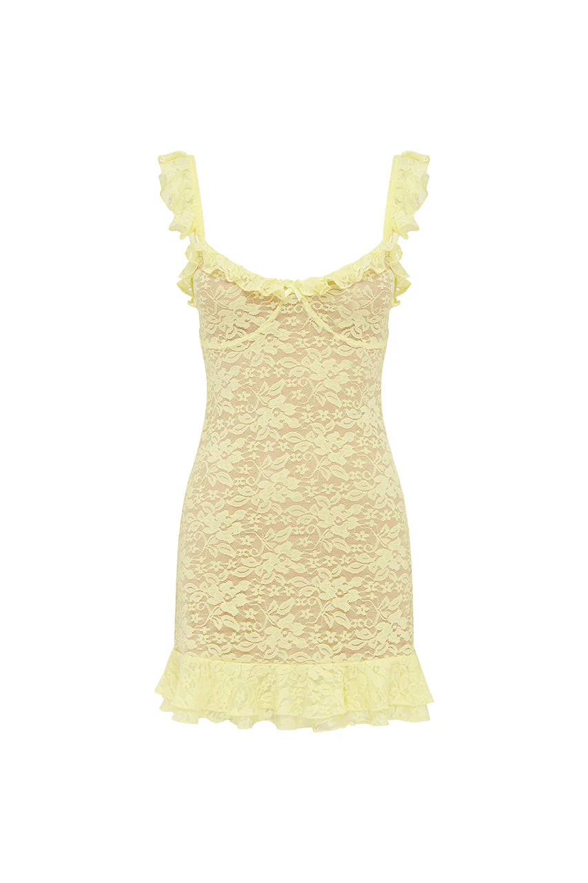 Ava Mini Dress - Lemon - Image 4