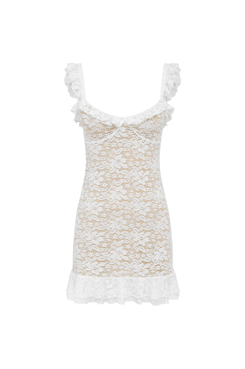 Ava Mini Dress - White - Image 5