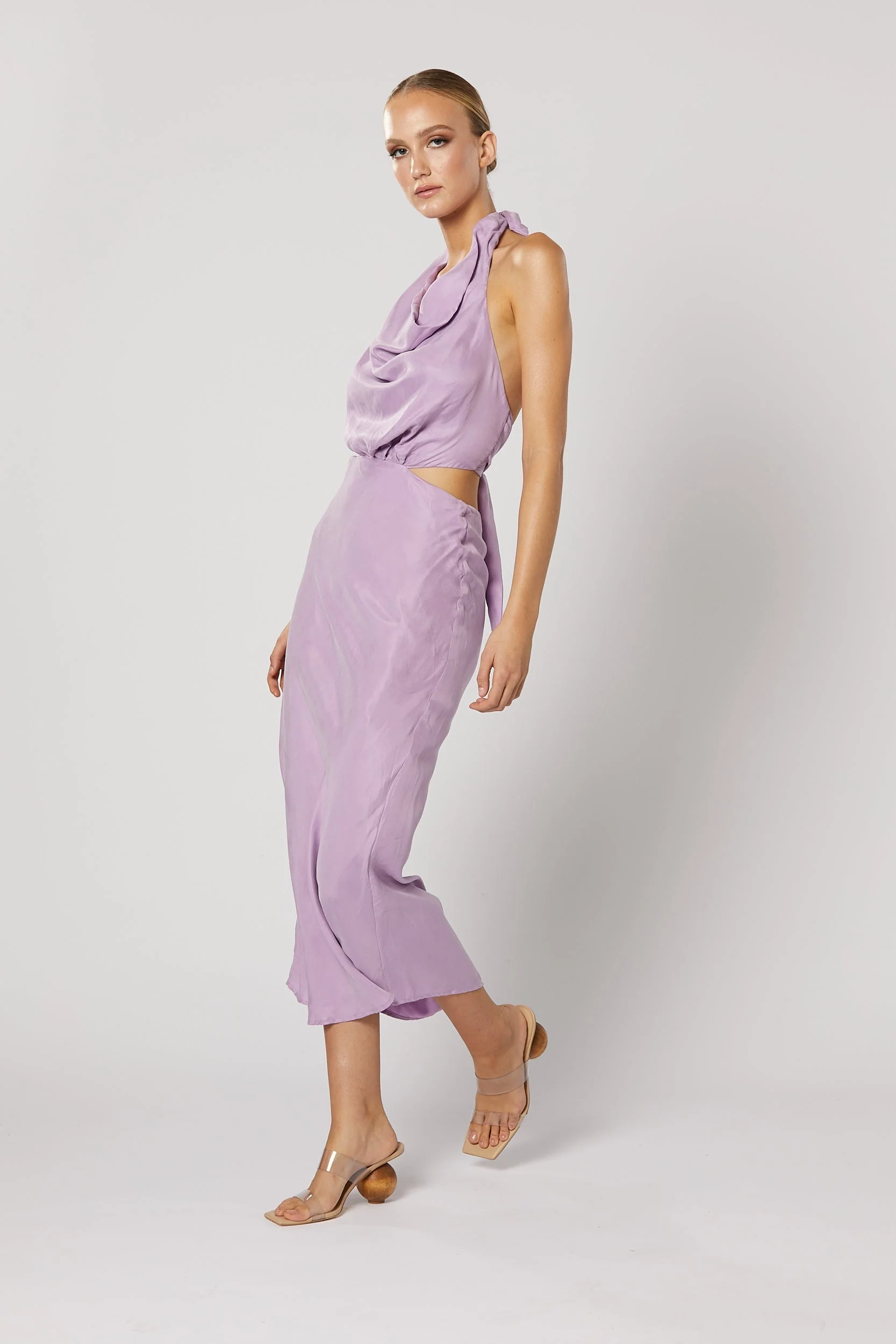 Avery Cowl Dress - Lilac - Image 6