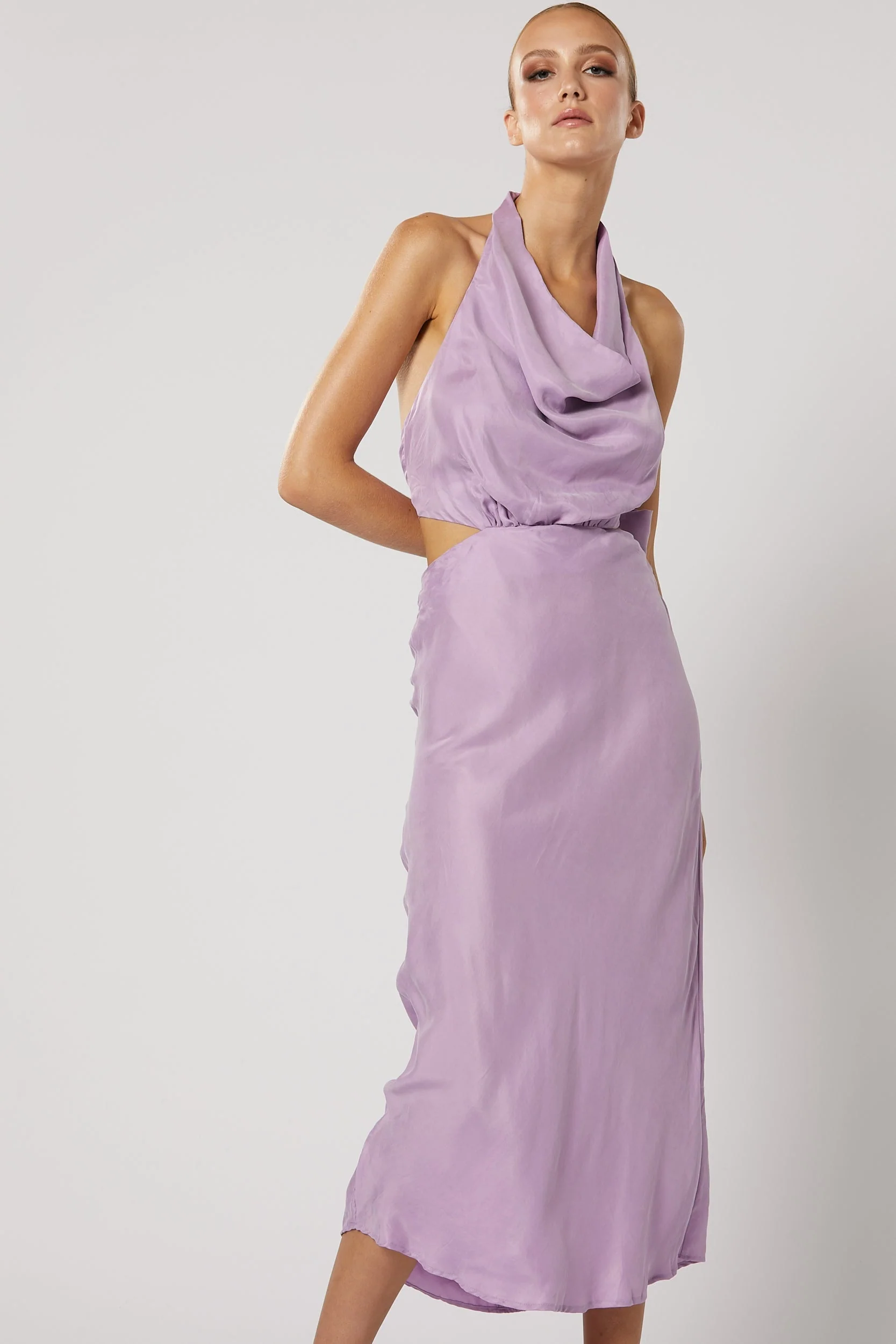 Avery Cowl Dress - Lilac - Image 7