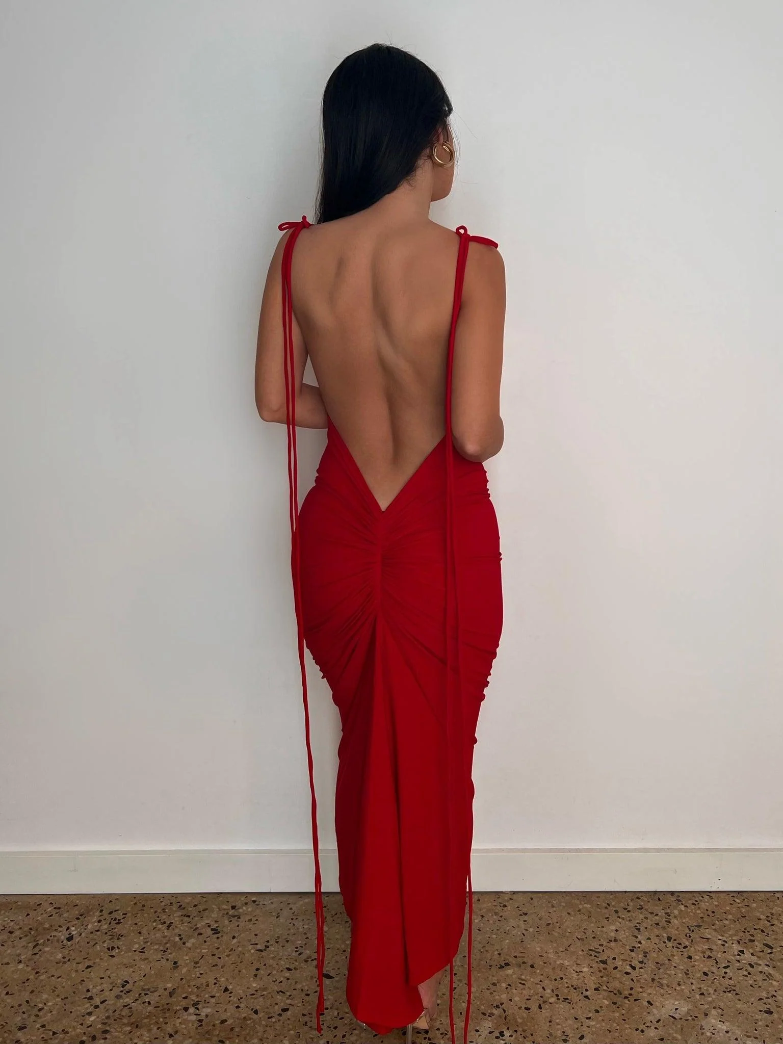 Azari Midi Dress - Red - Image 10