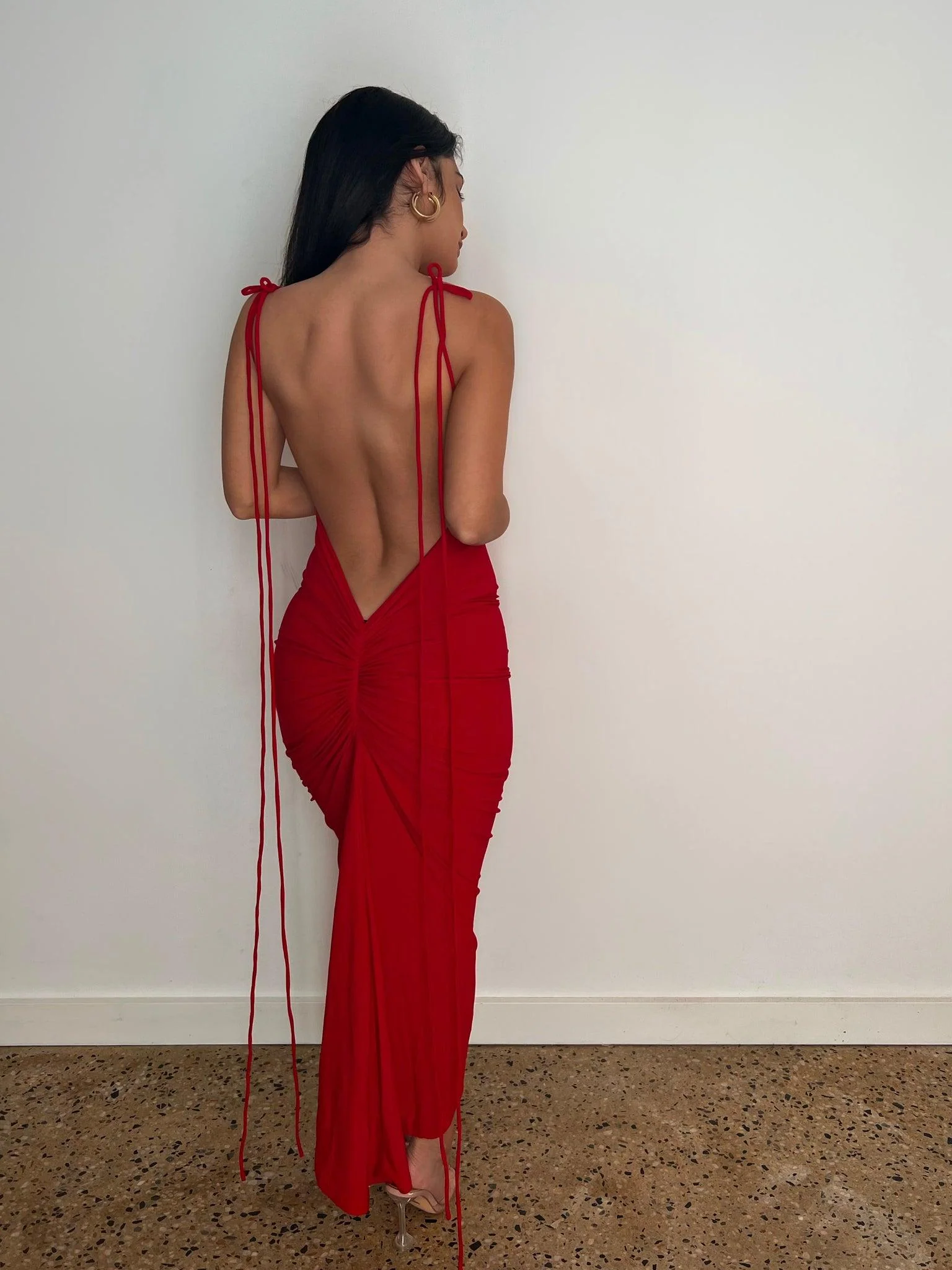 Azari Midi Dress - Red - Image 11