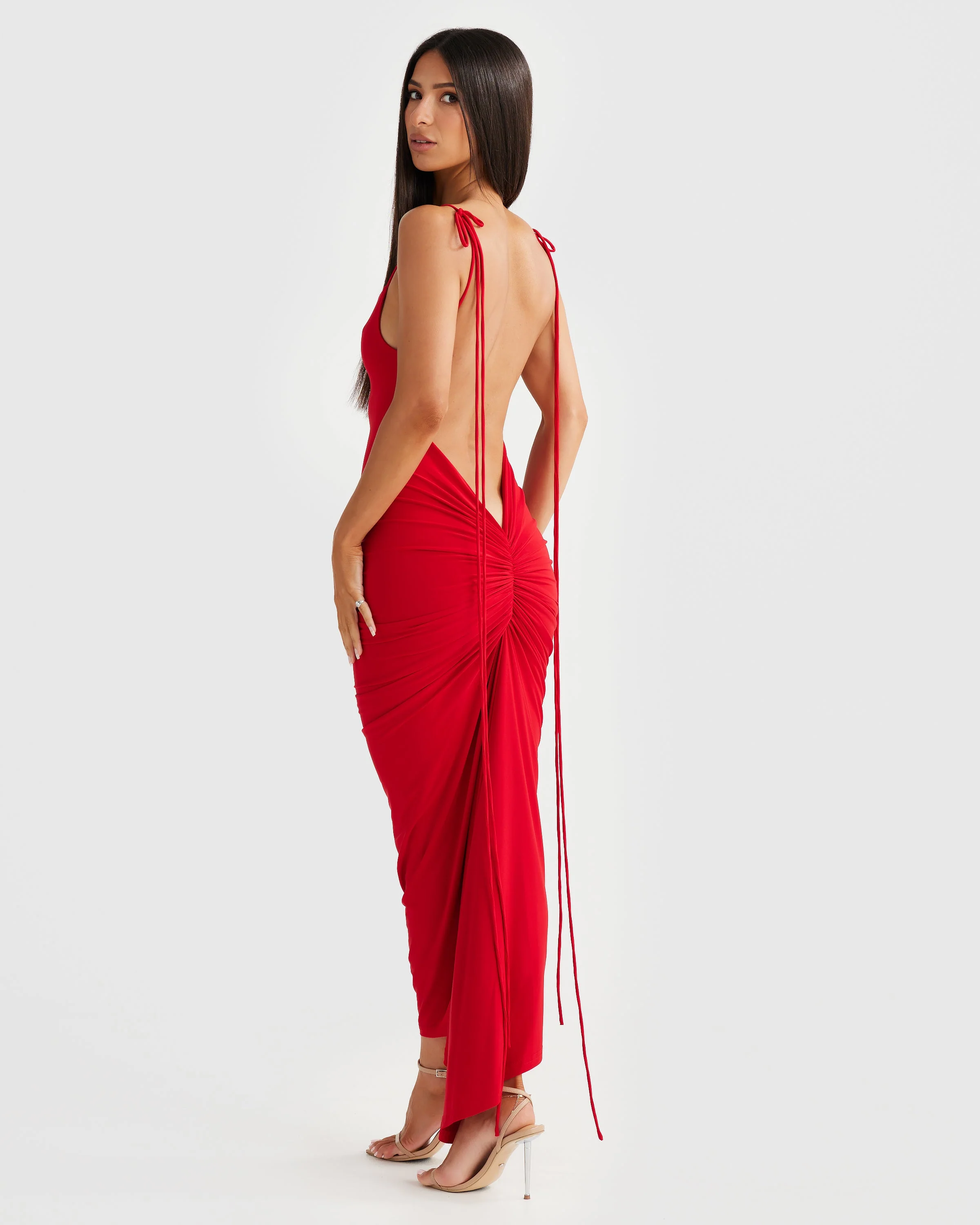 Azari Midi Dress - Red - Image 4