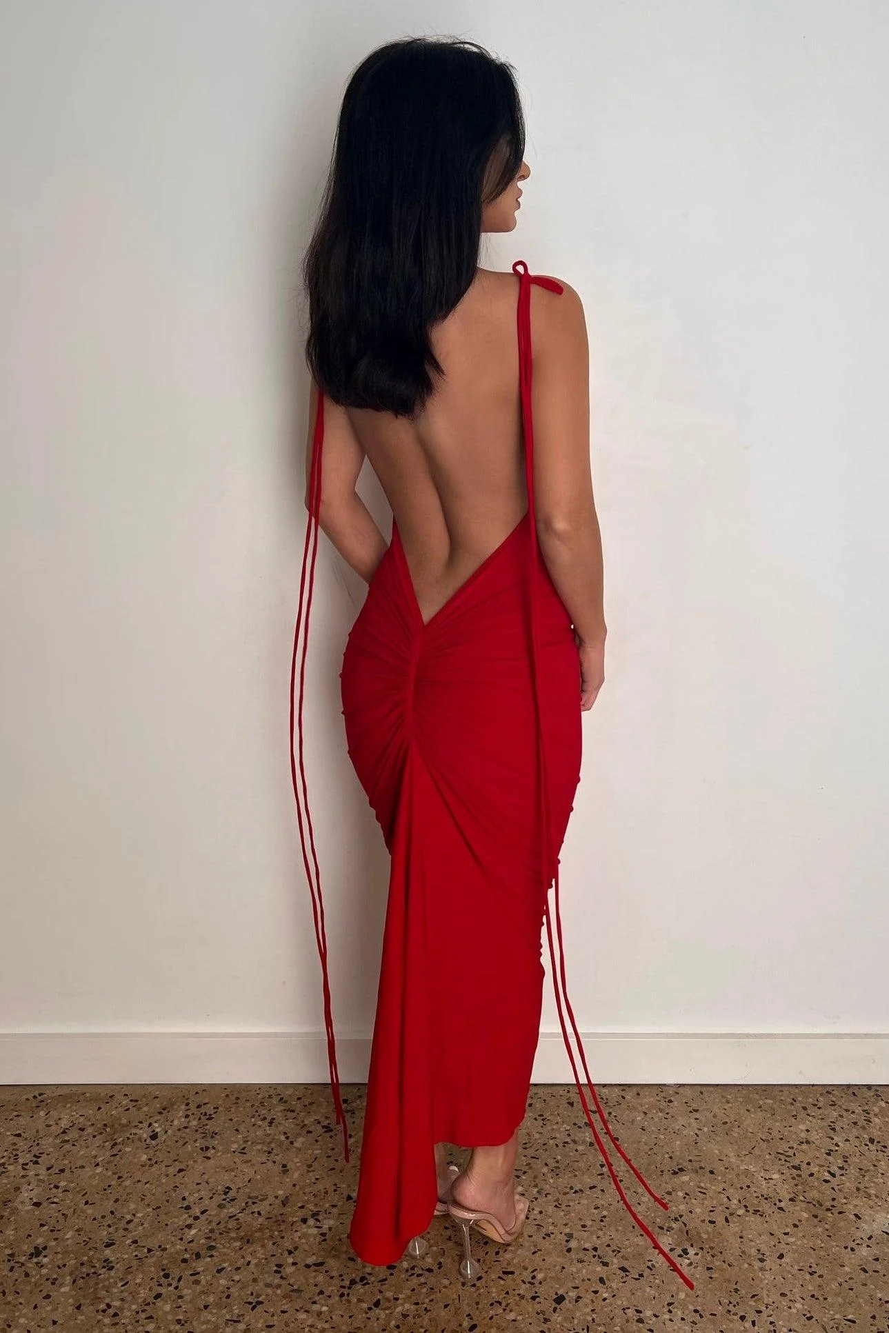 Azari Midi Dress - Red - Image 5