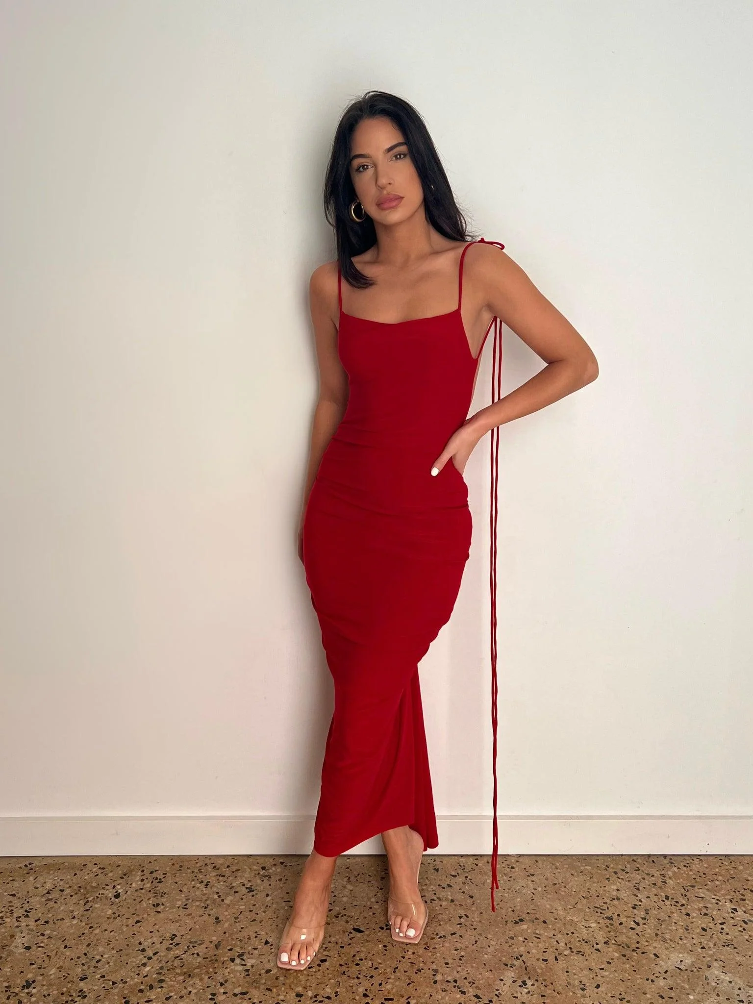 Azari Midi Dress - Red - Image 7