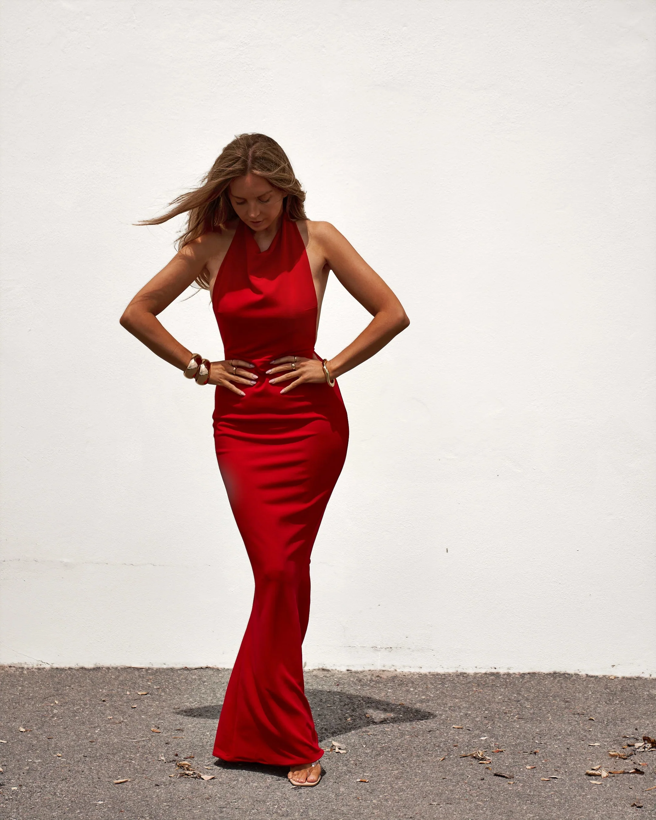 Backless Gown - Chilli - Image 4