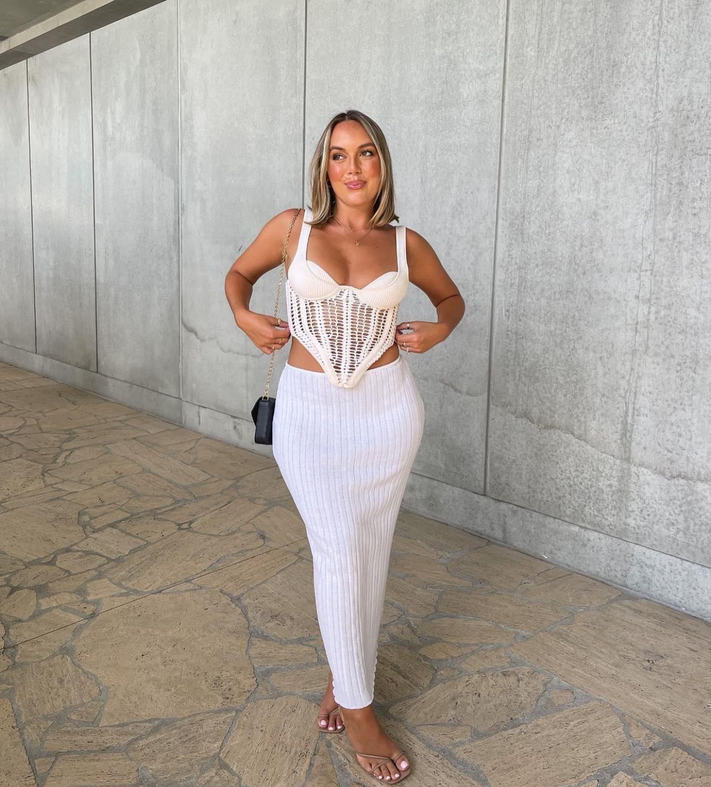 Baha Ribbed Skirt - White - Image 7