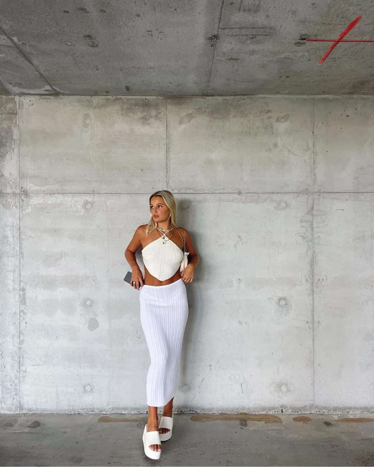 Baha Ribbed Skirt - White - Image 9