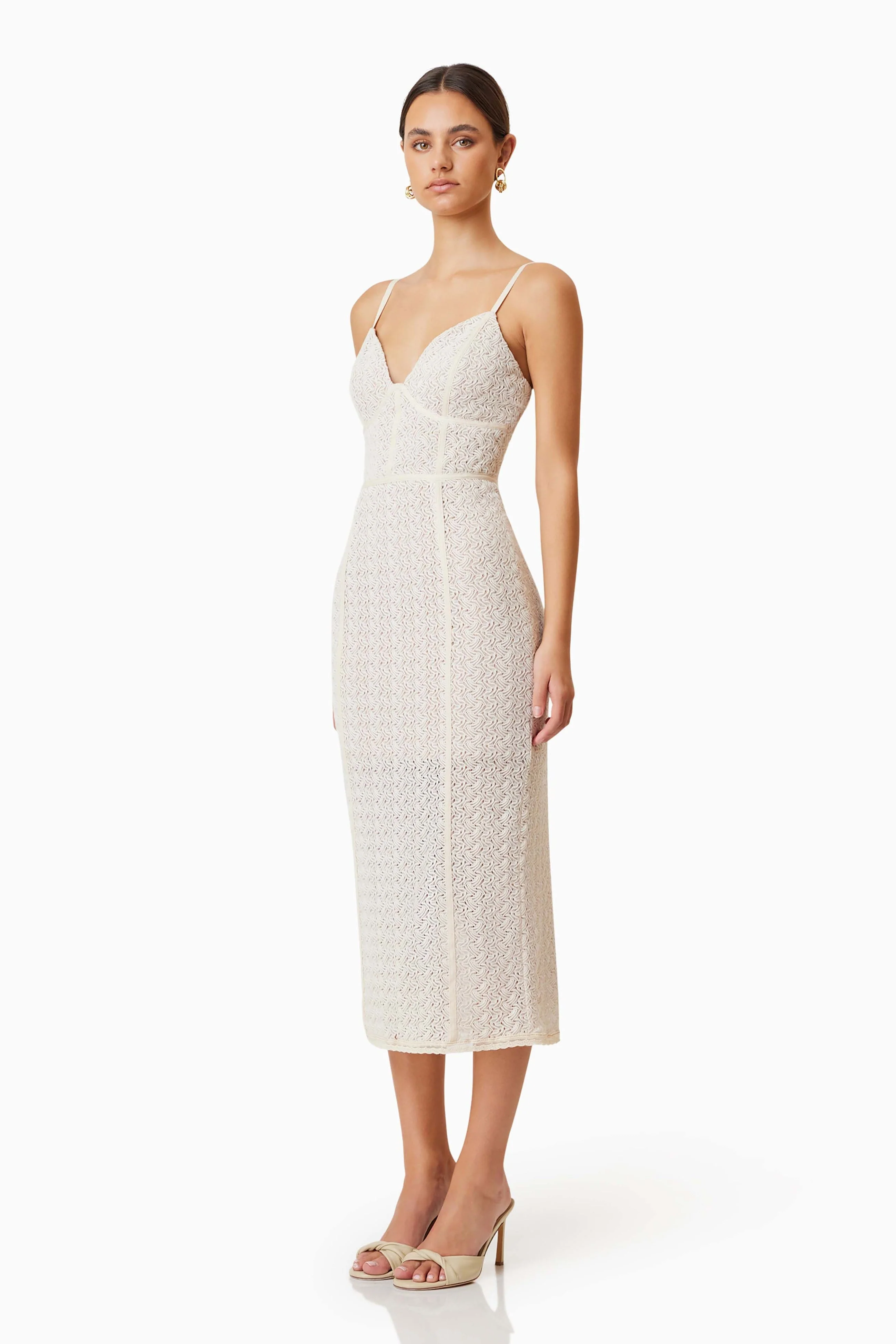 Bella Cocktail Midi Dress - Ivory - Image 3
