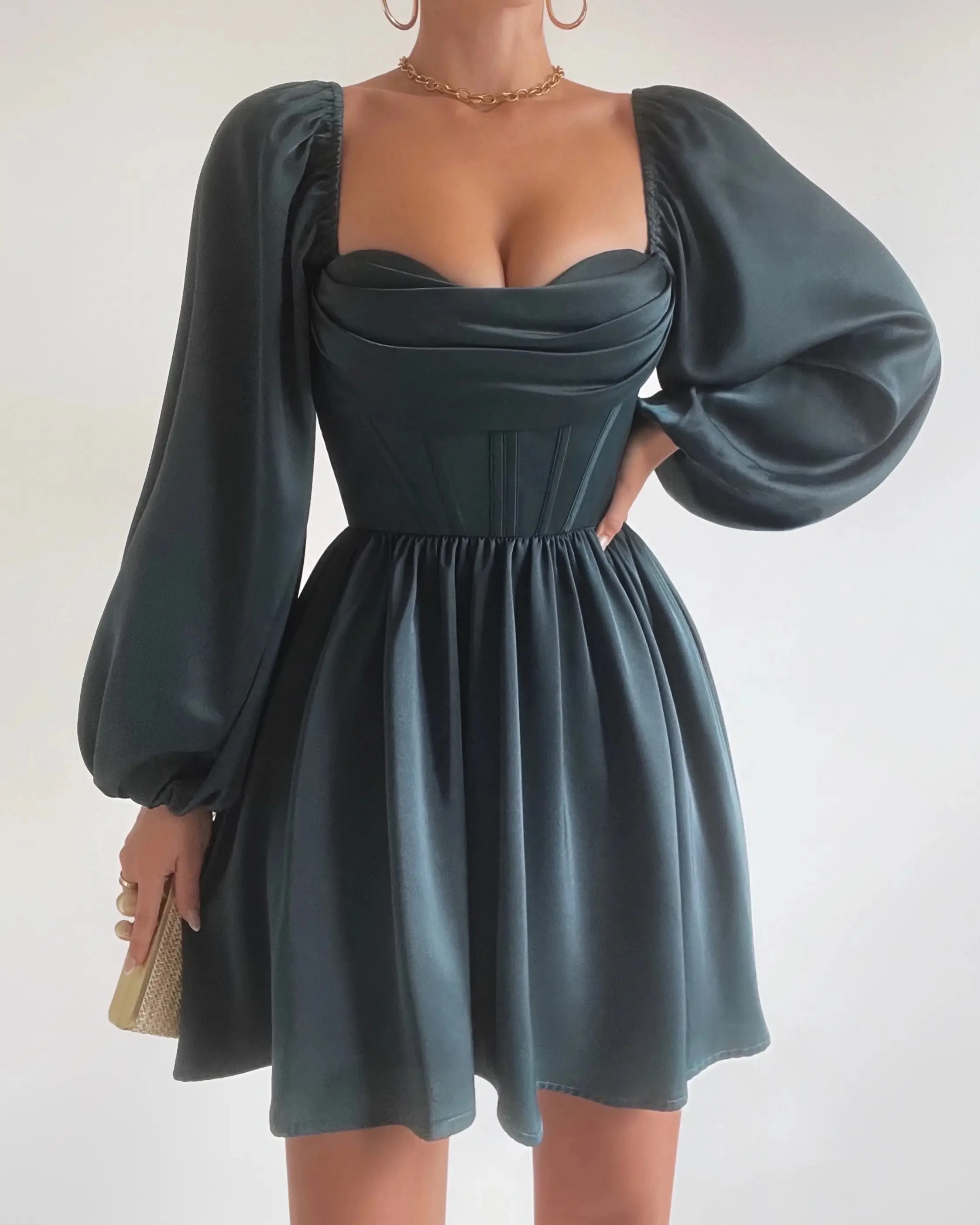 Bella Dress - Green - Image 8