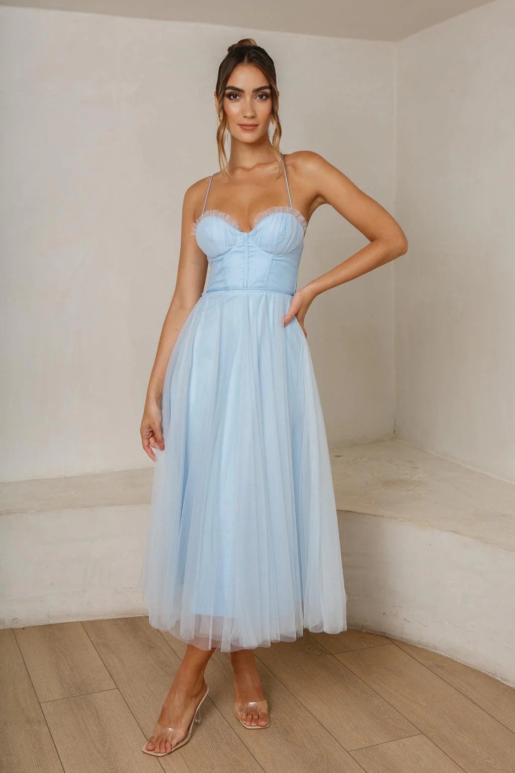 Belle Midi Dress - Blue - Image 3
