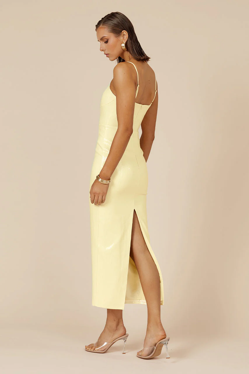 Benito Midi Dress - Lemon - Image 2