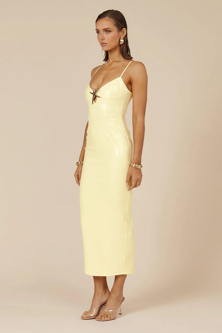 Benito Midi Dress - Lemon - Image 4