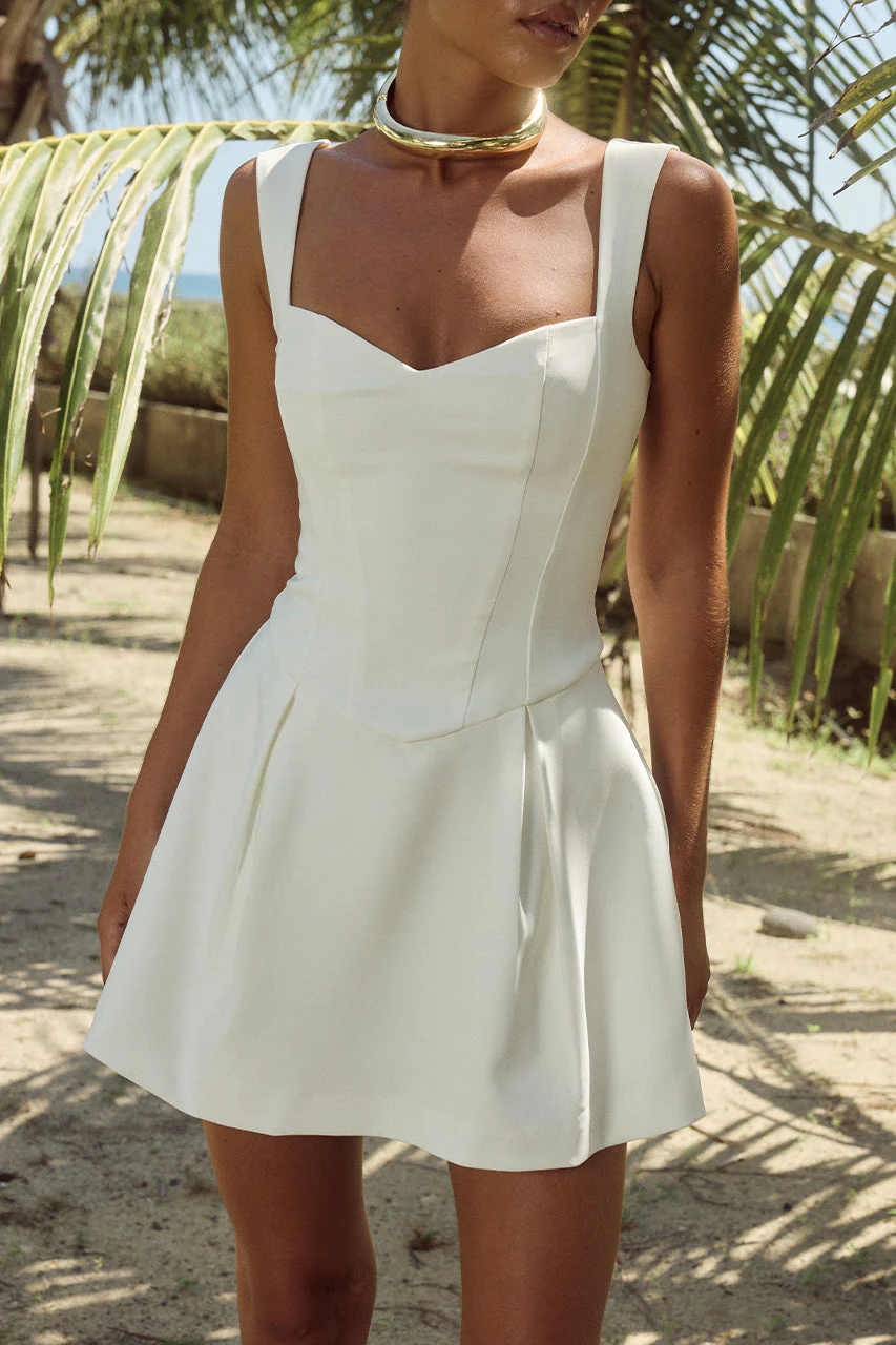 Bethani Mini Dress - White (PREORDER) - Image 5