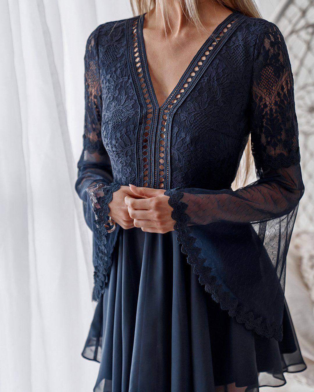 Bethany Dress - Navy - Image 5