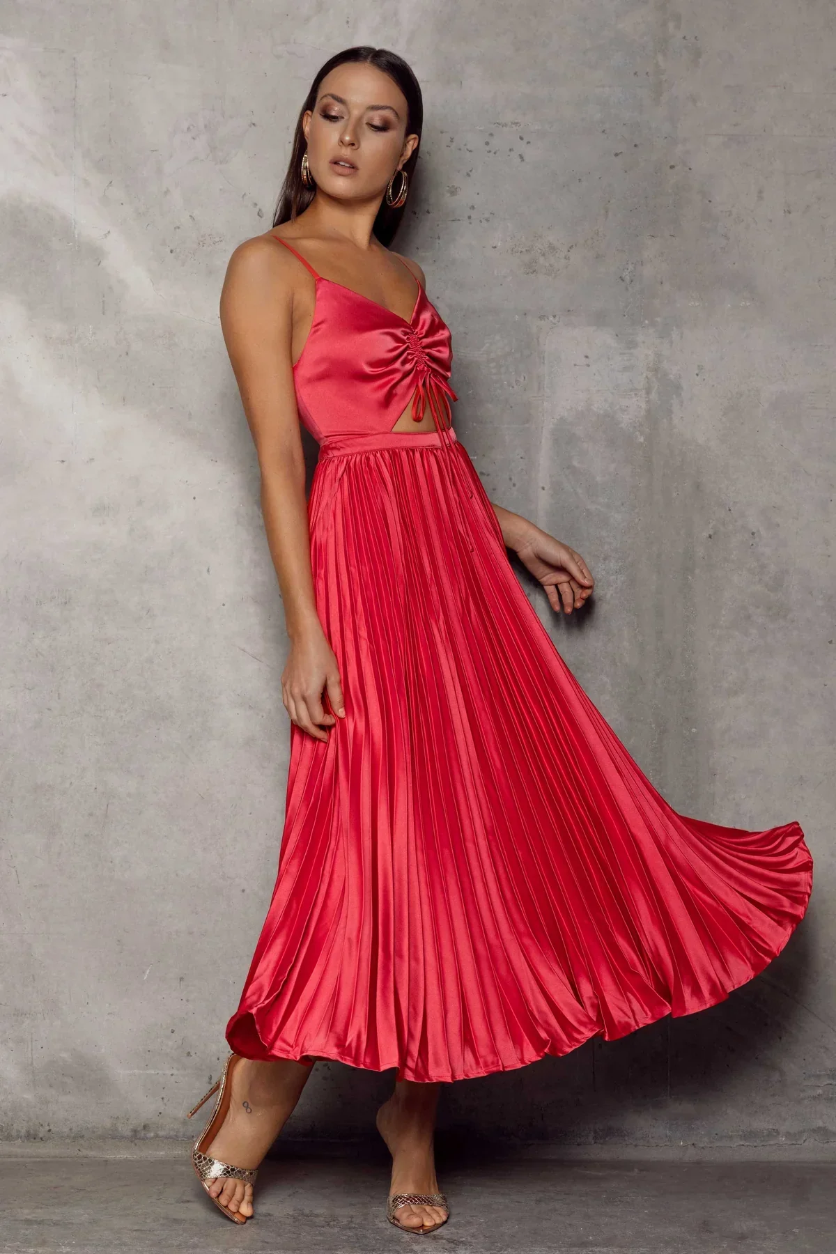 Bianca Dress - Watermelon Red - Image 4