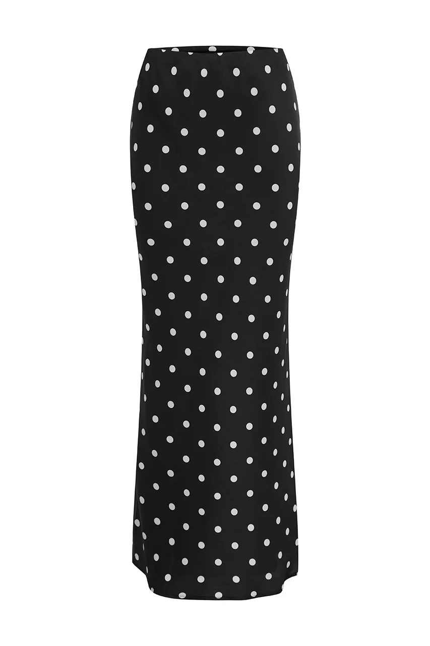 Blaine Maxi Skirt - Black Polka - Image 5