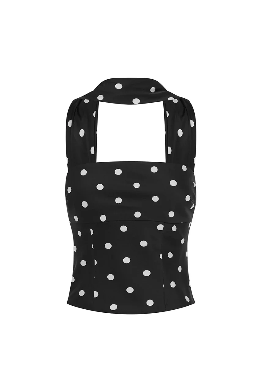 Blaine Top - Black Polka - Image 6